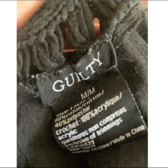 Black crochet fringe top - Picture 2 of 2